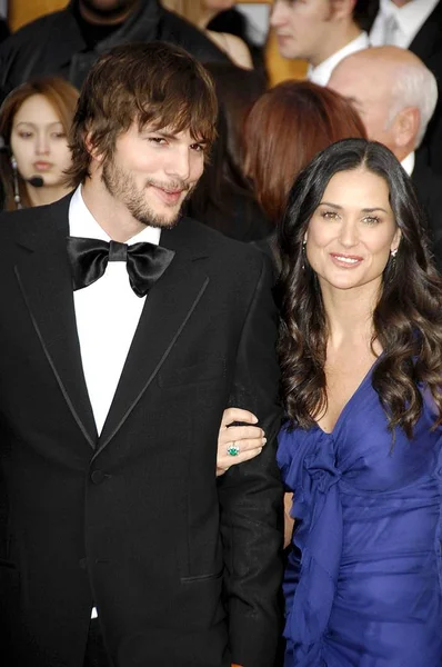 Ashton Kutcher Demi Moore Chegadas Para 13Th Annual Screen Actors — Fotografia de Stock