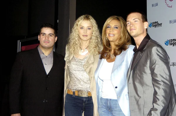 Mark Feist Sharon Stone Denise Rich Damon Sharpe Press Conference — Stock Photo, Image