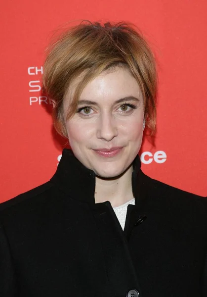 Greta Gerwig Při Příjezdu Maggie Plan Premiere Sundance Film Festival — Stock fotografie