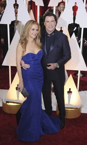 Kelly Preston John Travolta 87Th Academy Awards Oscars 2015 Arrivals — Stock Photo, Image