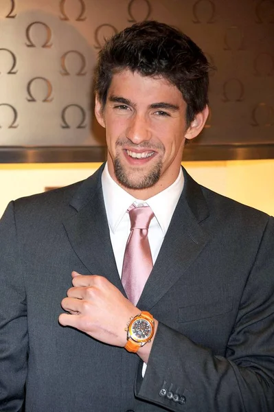 Michael Phelps Store Appearance Omega New York Flagship Boutique Grand — Stock Photo, Image
