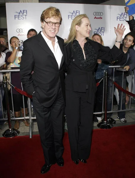 Robert Redford Meryl Streep Las Llegadas Para Lions Lambs Estreno — Foto de Stock