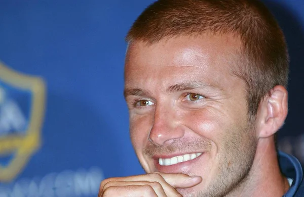 David Beckham Pada Konferensi Pers Untuk Los Angeles Galaxy David — Stok Foto