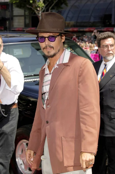 Johnny Depp Sosirile Pentru Premiera Charlie Chocolate Factory Teatrul Chinezesc — Fotografie, imagine de stoc