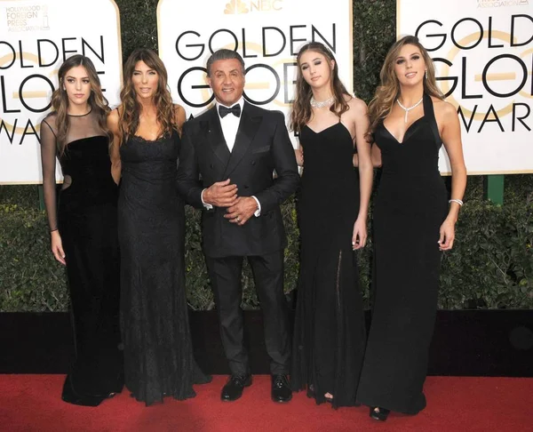 Sylvester Stallone Jennifer Flavin Sistine Scarlet Sophia Stallone Przybyłych Gie — Zdjęcie stockowe