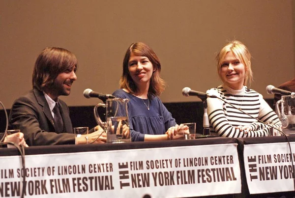 Jason Schwartzman Regista Sofia Coppola Kirsten Dunst Alla Conferenza Stampa — Foto Stock