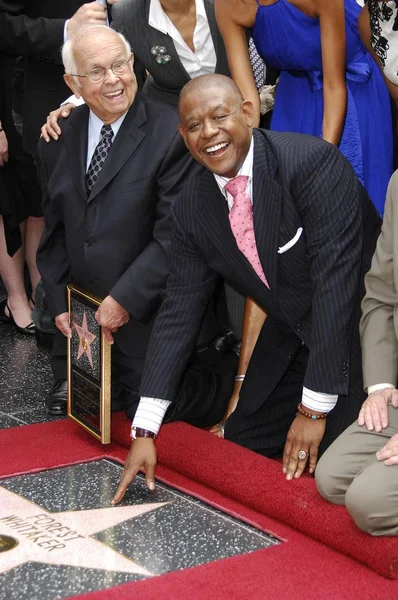 Johnny Grant Forest Whitaker Forest Whitaker Için Hollywood Walk Fame — Stok fotoğraf