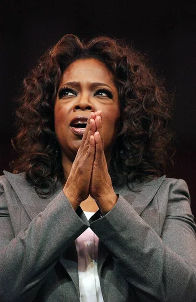 Oprah Winfrey Oprah Winfrey Ile Demokratik Başkanlık Lköğretim Için Barack — Stok fotoğraf