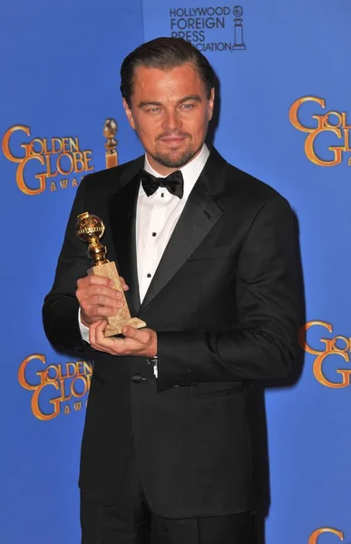 Leonardo Dicaprio Sala Prensa Para Los 71St Golden Globes Awards — Foto de Stock