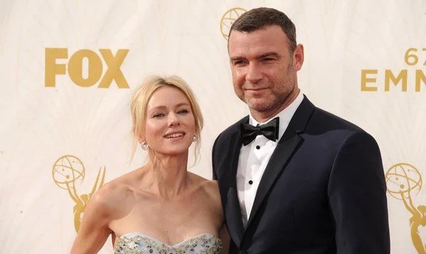 Naomi Watts Liev Schreiber Arrivals 67Th Primetime Emmy Awards 2015 — Stock Photo, Image