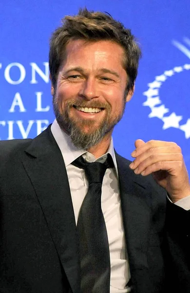 Brad Pitt Clinton Global Initiative Için Bir Kamu Görünüm Thu — Stok fotoğraf