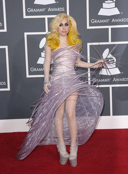 Lady Gaga Vestindo Vestido Armani Prive Chegadas Para 52Nd Annual Imagem De Stock