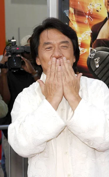 Jackie Chan Chegadas Para Rush Hour Premiere Mann Grauman Chinese Imagem De Stock