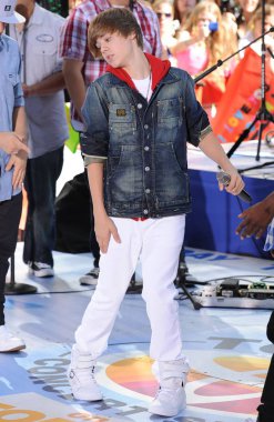 Justin Bieber Justin Bieber ile Nbc Today Show Konseriçin sahnede, Rockefeller Plaza, New York, Ny Haziran 4, 2010 