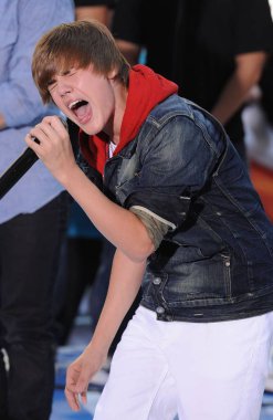 Justin Bieber Justin Bieber ile Nbc Today Show Konseriçin sahnede, Rockefeller Plaza, New York, Ny Haziran 4, 2010 