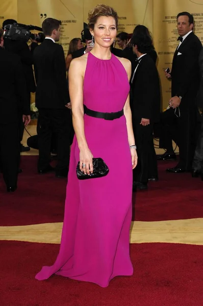 Jessica Biel Con Oscar Renta Las Llegadas Para Oscars 79º — Foto de Stock