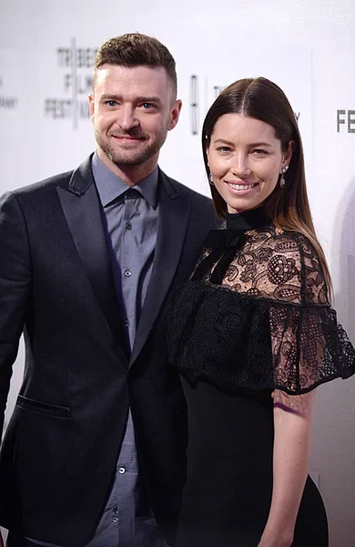 Justin Timberlake Jessica Biel Arrivals Devil Deep Blue Sea Premiere — Stock Photo, Image