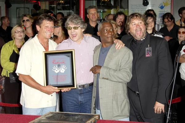 Członkowie Zespołu Steve Miller Band Podczas Ceremonii Indukcji Hollywood Rockwalk — Zdjęcie stockowe