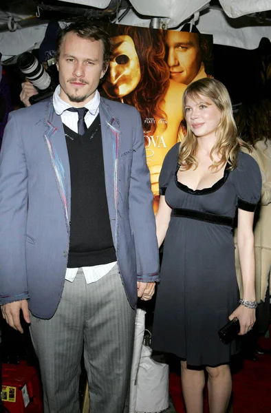 Heath Ledger Namorada Michelle Williams Chegadas Para Casanova Premiere Loews — Fotografia de Stock