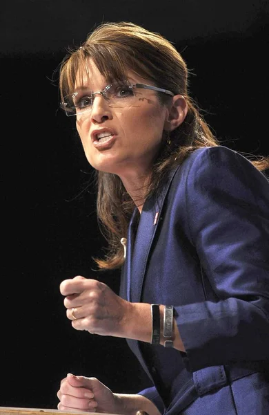 Candidata Republicana Vicepresidencia Alaska Sarah Palin Una Comparecencia Pública Para —  Fotos de Stock