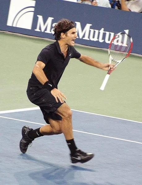 Roger Federer Przy Przyjazdów Candids 2007 Open Tenis Turniej Usta — Zdjęcie stockowe