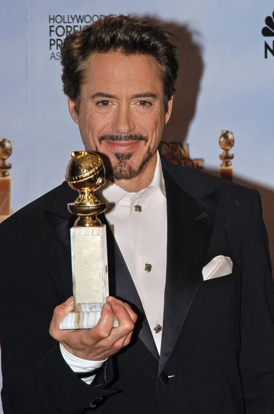 Robert Downey Nella Sala Stampa Del 67Th Annual Golden Globes — Foto Stock