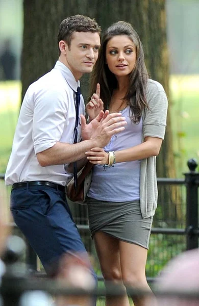 Justin Timberlake Mila Kunis Location Amigos Com Benefícios Film Shoot — Fotografia de Stock