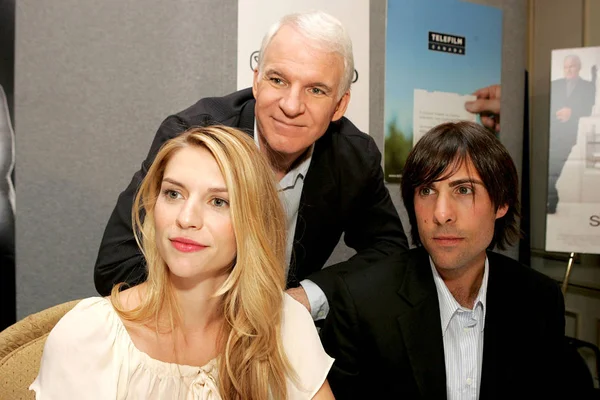 Claire Danes Steve Martin Jason Schwartzman Presskonferensen För Shopgirl Toronto — Stockfoto