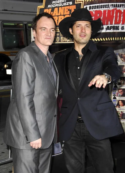 Quentin Tarantino Robert Rodriguez Arrivals Grindhouse Los Angeles Premiere Orpheum — Stock Photo, Image