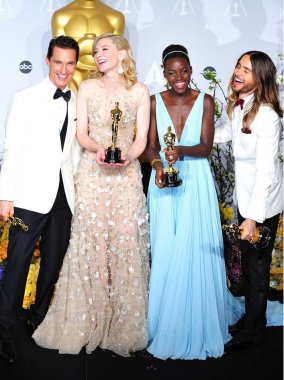 Matthew Mcconaughey, Cate Blanchett, Lupita Nyong'o, Jared Leto 86 Yıllık Akademi Ödülleri için basın odasında - Basın Odası 2 - Oscar 2014, Hollywood ve Highland Center'da Dolby Tiyatrosu, Los Angeles, Ca Mart 2, 2014. Fotoğraf: Gregorio 