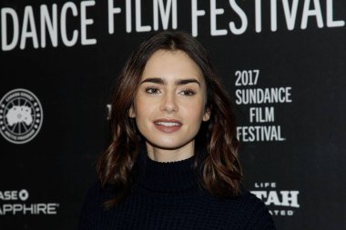 Lily Collins at arrivals for TO THE BONE Premiere at Sundance Film Festival 2017, Eccles Theatre, Park City, UT January 22, 2017. Photo By: James Atoa/Everett Collection clipart