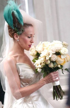 Sarah Jessica Parker (Vivienne Westwood elbisesi giyiyor) Candids için yerde - Sex And The City Filme: Film, Manhattan, New York, Ny, Ekim 02, 2007. Fotoğraf: Kristin Callahan / Everett Koleksiyonu