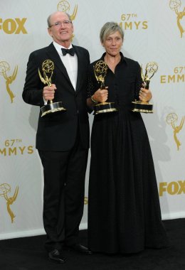 Frances Mcdormand, Başrol Oyuncusu, Mini dizi veya Film, 67 Primetime Emmy Ödülleri için basın odasında Olive Kitteridge 2015 - Basın Odası, Microsoft Theater (eski Nokia Theatre L.A. Live), Los Angeles, Ca Eylül 20, 2015. Fotoğraf: Elizabe