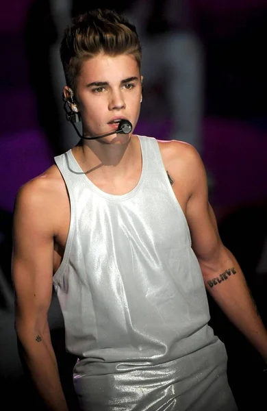 Justin Bieber Escenario Para Victoria Secret Fashion Show 2012 Runway — Foto de Stock