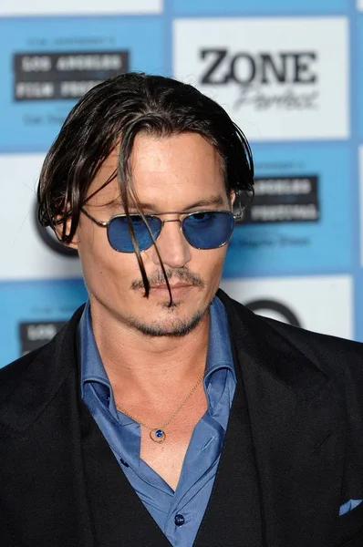 Johnny Depp Vid Ankomst För Premiären Public Enemies 2009 Los — Stockfoto