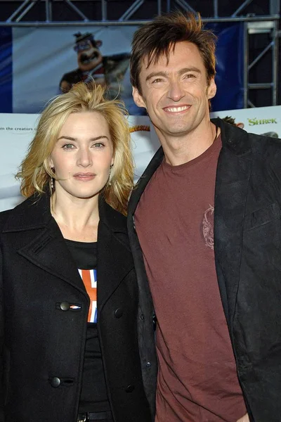 Hugh Jackman Kate Winslet Arrivals Flushed Away Premiere Amc Loews — Stock Photo, Image