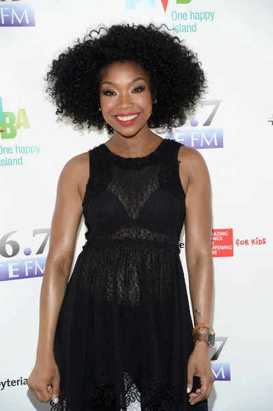 Brandy Norwood Uma Aparição Pública Para 106 Lite Fms Broadway — Fotografia de Stock