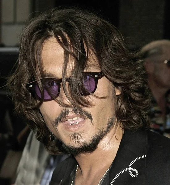 Jonny Depp Talk Show Megjelenése Late Show David Letterman Sullivan — Stock Fotó