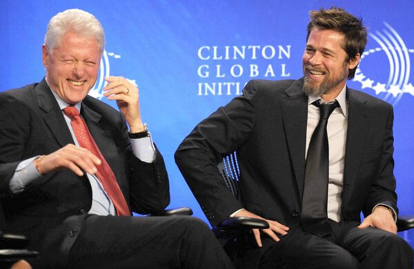 Bill Clinton, Brad Pitt at a public appearance for Clinton Global Initiative - THU, Sheraton New York Hotel and Towers, New York, NY September 24, 2009. Photo By: Kristin Callahan/Everett Collection