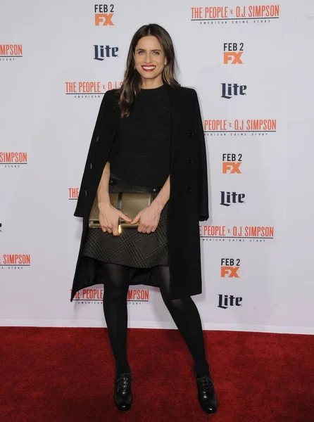 Amanda Peet Arrivals American Crime Story People Simpson Premiere Regency — стоковое фото