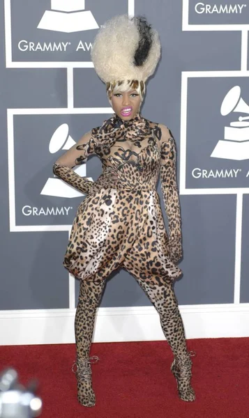 Nicki Minaj Vestindo Givenchy Couture Chegadas Para 53Rd Annual Grammy — Fotografia de Stock