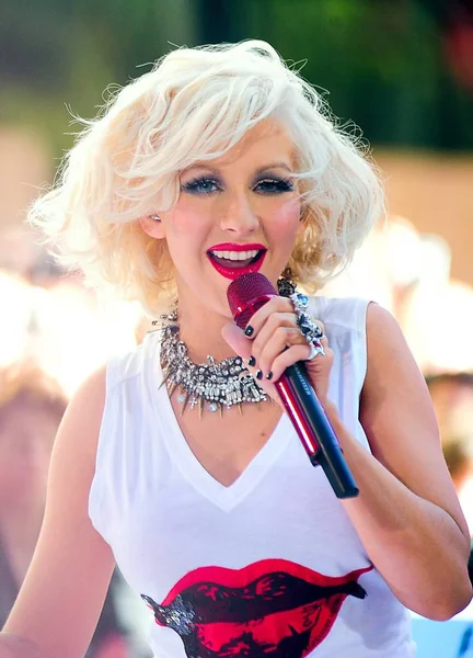 Christina Aguilera Talk Show Megjelenése Nbc Today Show Koncert Christina — Stock Fotó