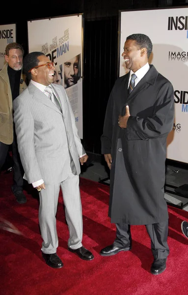 Spike Lee, Denzel Washington at arrivals for THE INSIDE MAN Premiere, The Ziegfeld Theatre, New York, NY, March 20, 2006. Photo by: Gregorio Binuya/Everett Collection