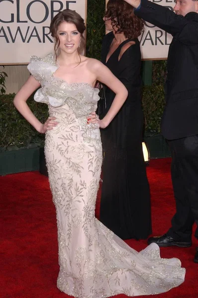 Anna Kendrick Wearing Marchesa Gown Arrivals 67Th Annual Golden Globes — Stock Photo, Image