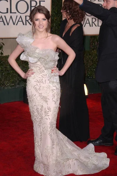 Anna Kendrick Vestindo Vestido Marchesa Chegadas Para 67Th Annual Golden — Fotografia de Stock