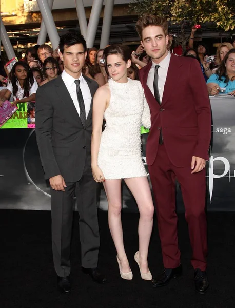 Taylor Lautner Kristen Stewart Robert Pattinson Bei Der Anreise Zur — Stockfoto