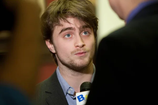 Daniel Radcliffe Belül Daniel Radcliffe Karikatúrája Leleplezett Sardi New York Jogdíjmentes Stock Fotók