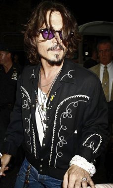 Johnny Depp David Letterman ile Late Show için talk show görünümde, Ed Sullivan Tiyatrosu, New York, Ny, Temmuz 27, 2006. Fotoğraf: Amy Sussman /Everett Collection