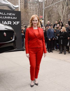 Christina Hendricks Jaguar için bir kamu görünüm de Reveals All-New All-Alüminyum Xf Car, Flatiron District, New York, Ny Mart 31, 2015