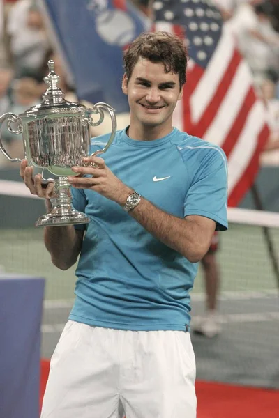 Roger Federer Open 2006 Erkekler Finalleri Usta Ulusal Tenis Merkezi — Stok fotoğraf